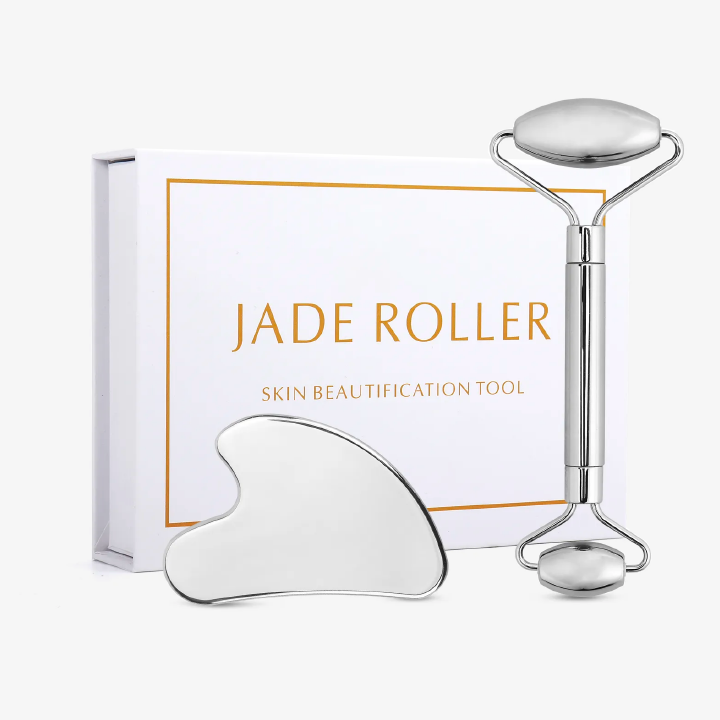 Roller & Gua Sha coeur en acier inoxydable