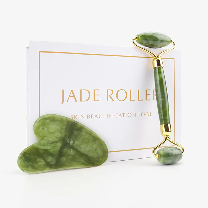 Roller & Gua Sha coeur en jade