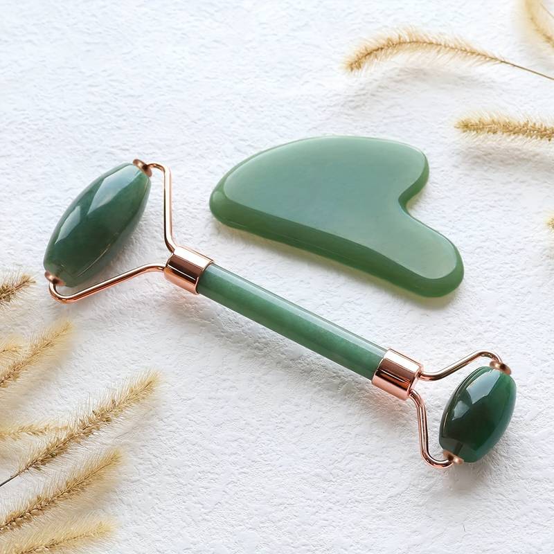 Roller & Gua Sha en pierre d'aventurine