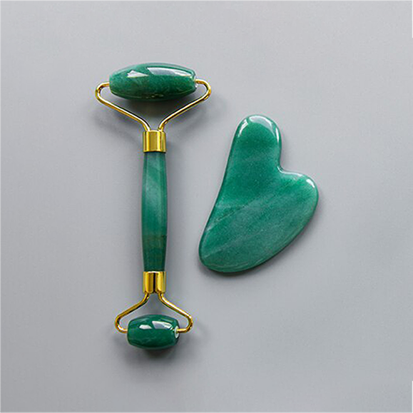 Roller & Gua Sha en pierre d'aventurine