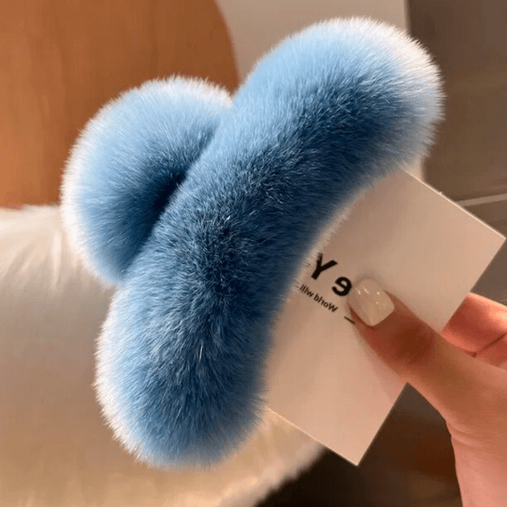 Pince à cheveux en fausse fourrure
