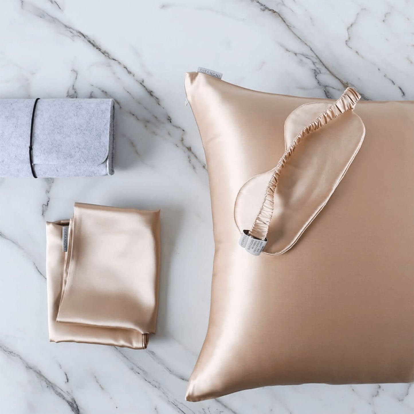 Ensemble Prestige : Masque de nuit + Taie d’oreiller double face en soie de mûrier