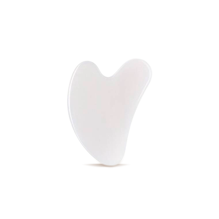 Roller & Gua Sha coeur en quartz blanc