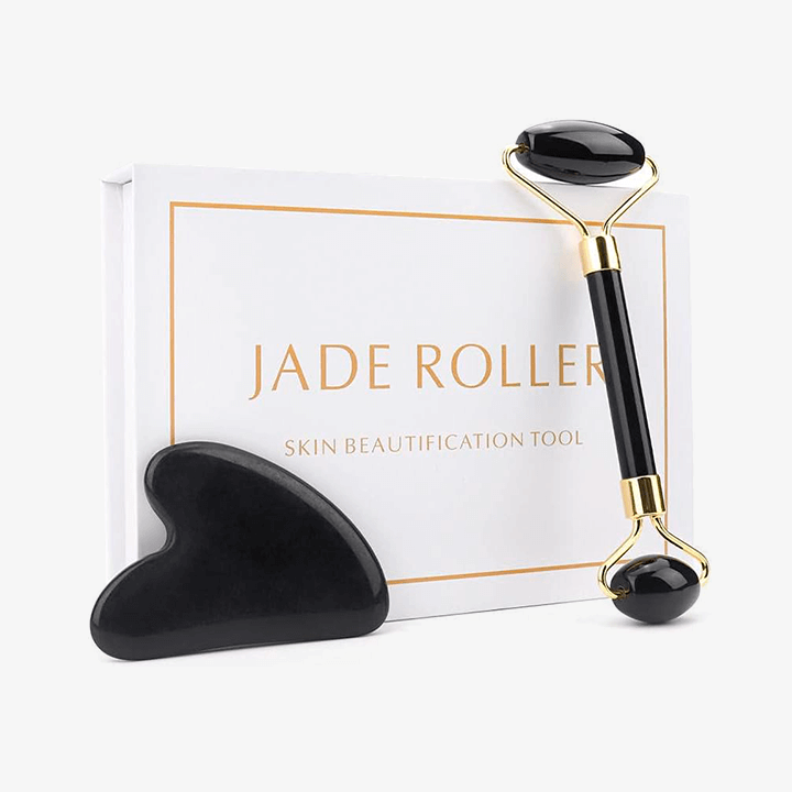Roller & Gua Sha en pierre d'obsidienne
