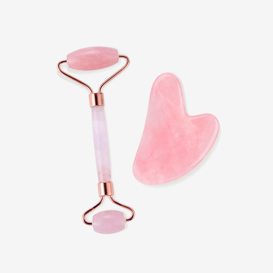 Roller & Gua Sha en quartz rose