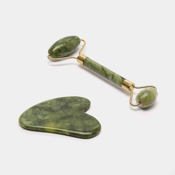 Roller & Gua Sha coeur en jade