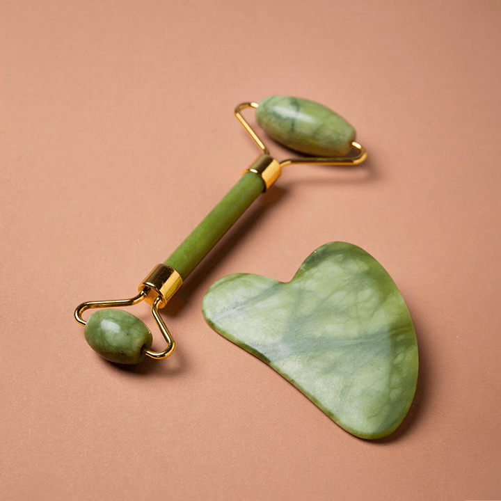 Roller & Gua Sha coeur en jade