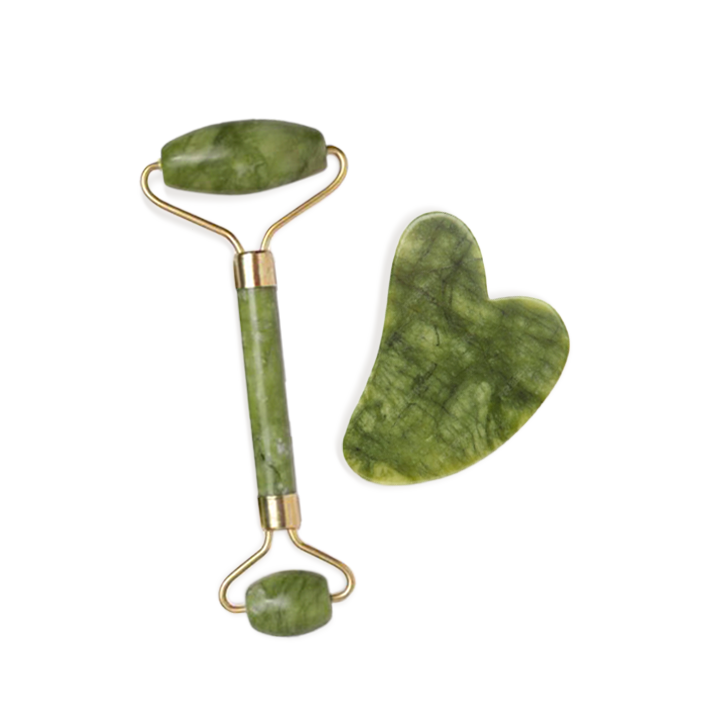 Roller & Gua Sha coeur en jade