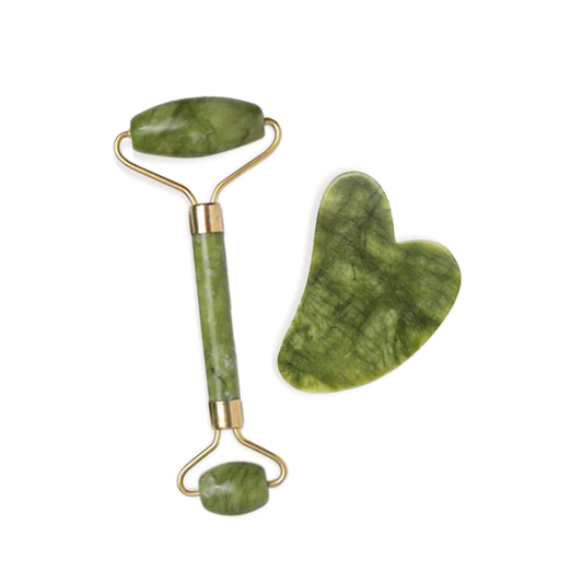 Roller & Gua Sha coeur en jade