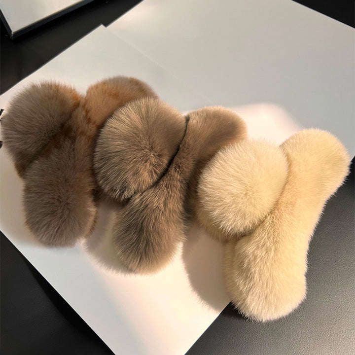 Pince à cheveux en fausse fourrure