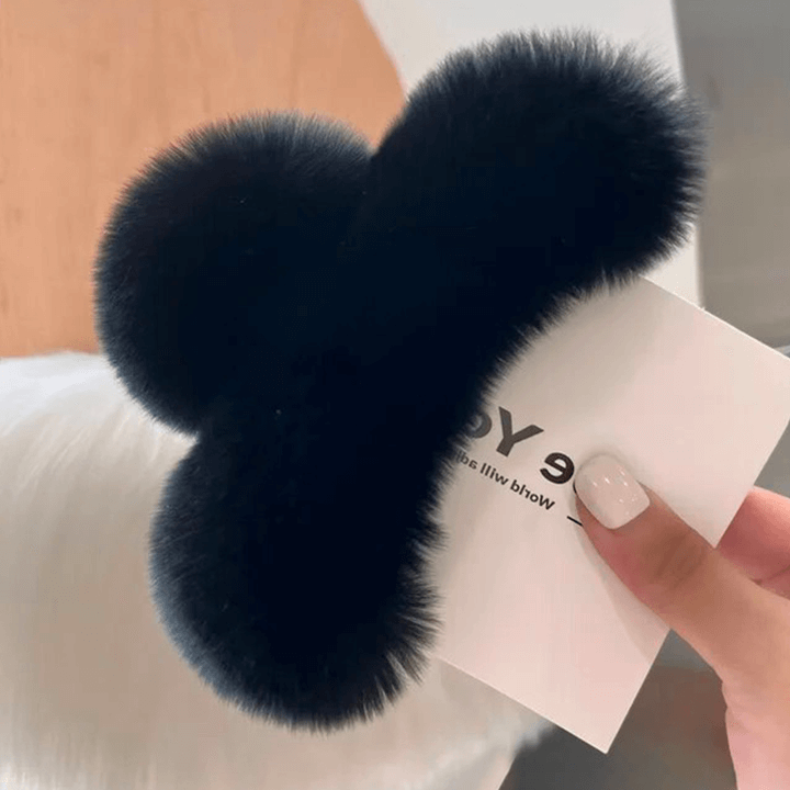 Pince à cheveux en fausse fourrure