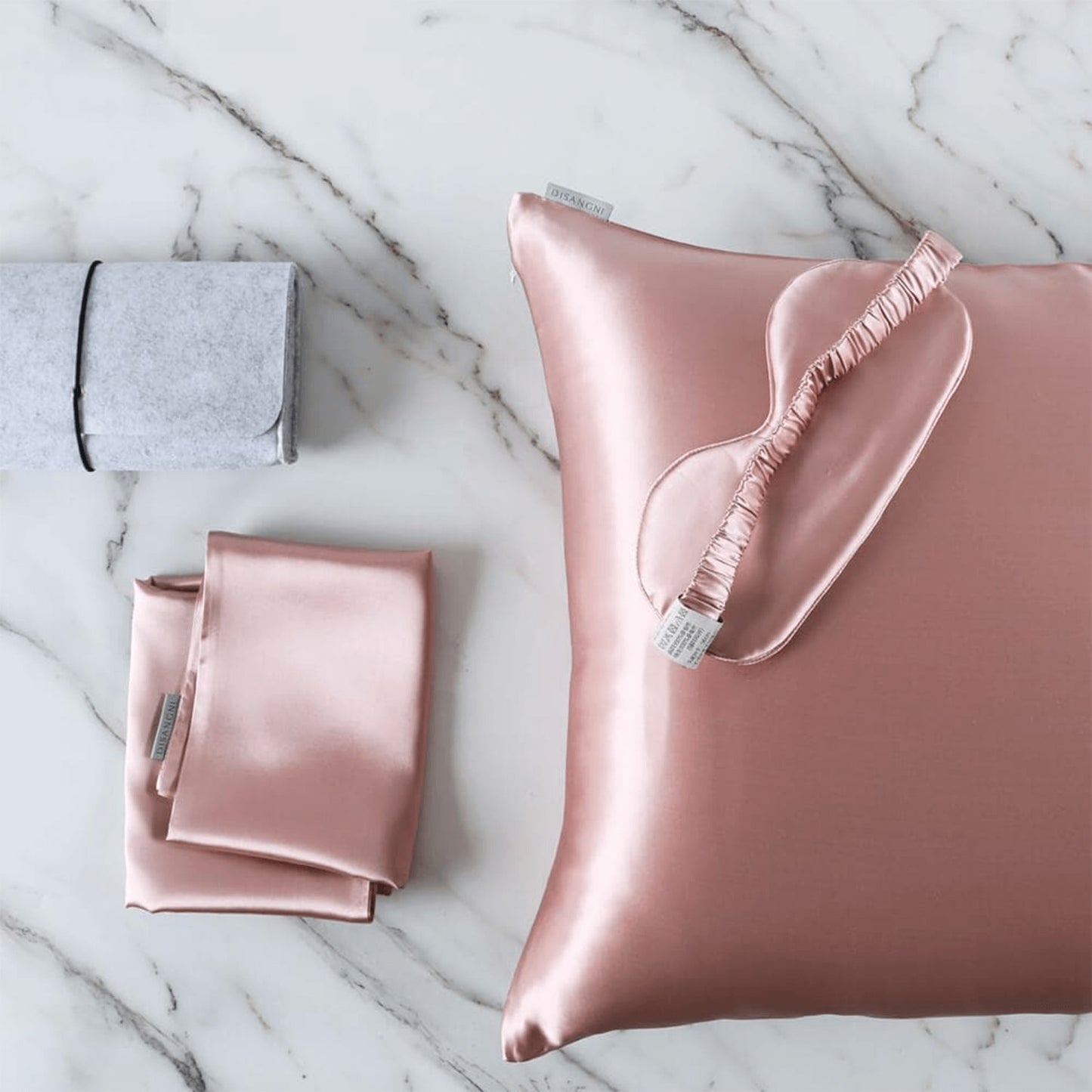 Ensemble Prestige : Masque de nuit + Taie d’oreiller double face en soie de mûrier